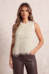 Textured Tassel Vest Top