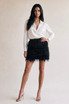 Textured Tassel Low Rise Mini Skirt 