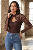 Floral Keyhole Mandarin Top