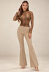 Crepe Bell Bottom Trouser