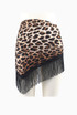Leopard Print Fringe Hem Scarf