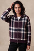 House Check Zip Front Cardigan 