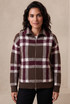 House Check Zip Front Cardigan 