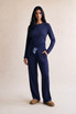 Ruched Puff Shoulder Loungewear Set