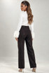 Brown Embellished Wide Leg Jeans 