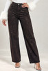 Brown Embellished Wide Leg Jeans 