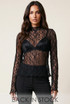 Floral Mesh Long Sleeve Top
