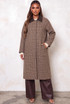 PU Collar Check Overcoat