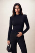 Padded Shoulders Long Sleeves Top