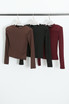 Padded Shoulders Long Sleeves Top