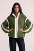 Contrast Detail Sherpa Fleece Jacket