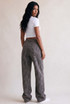 Animal Print Cross Over Waist Dad Fit Jeans