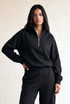 Paneled Half Zipper Jumper