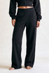 Paneled Wide Leg Joggers