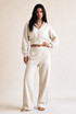Paneled Wide Leg Joggers
