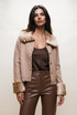 Knit Cardigan with Deer Fur Collar