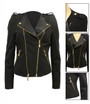 Black Double Zip Style PVC Panel Jacket