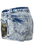 Camouflaged Front Denim Stripped Detail Shorts