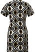 Khaki Symmetrical Contrast Block Print Mini Dress