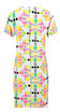 Neon Kaleidoscope Print Crepe Shift Dress 