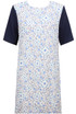 Navy With Contrast Flower Detail Back Zip Up Shift Dress