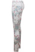 Cream With Pink Flower Print Detail Jeans