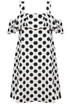 Polka Dot Off the Shoulder Blouson Dress