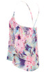 Pink & Blue Flower Print Layered Front Cami top