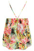 Red & Yellow Flower Print Layered Front Cami top