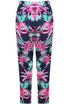 Pink & Green Tree Print Cross Over Pleated Trouser