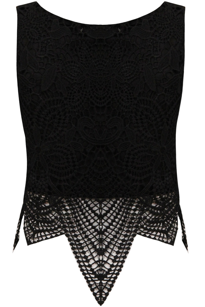 Floral Lace Netted Tops - 2 Colours - Babez London