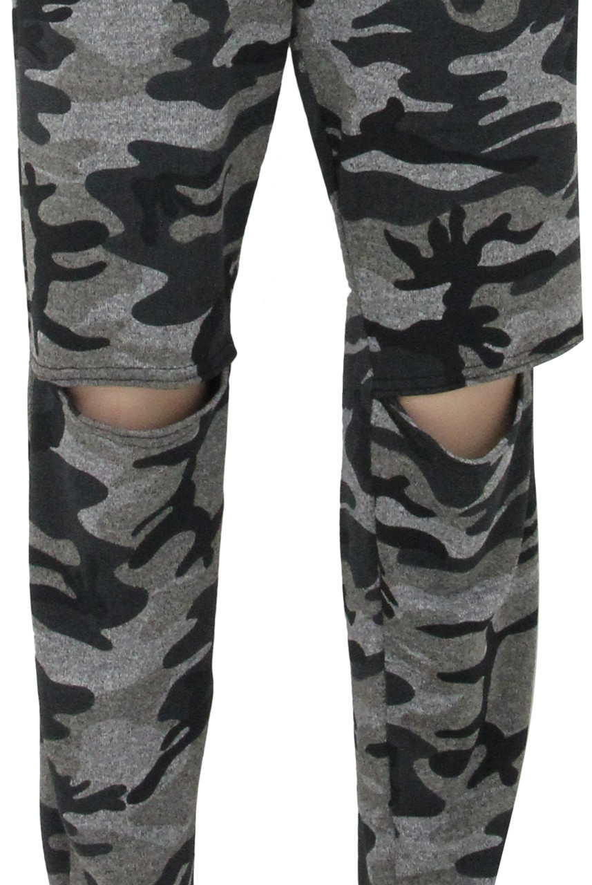 Camouflage Ripped Knee Tracksuit