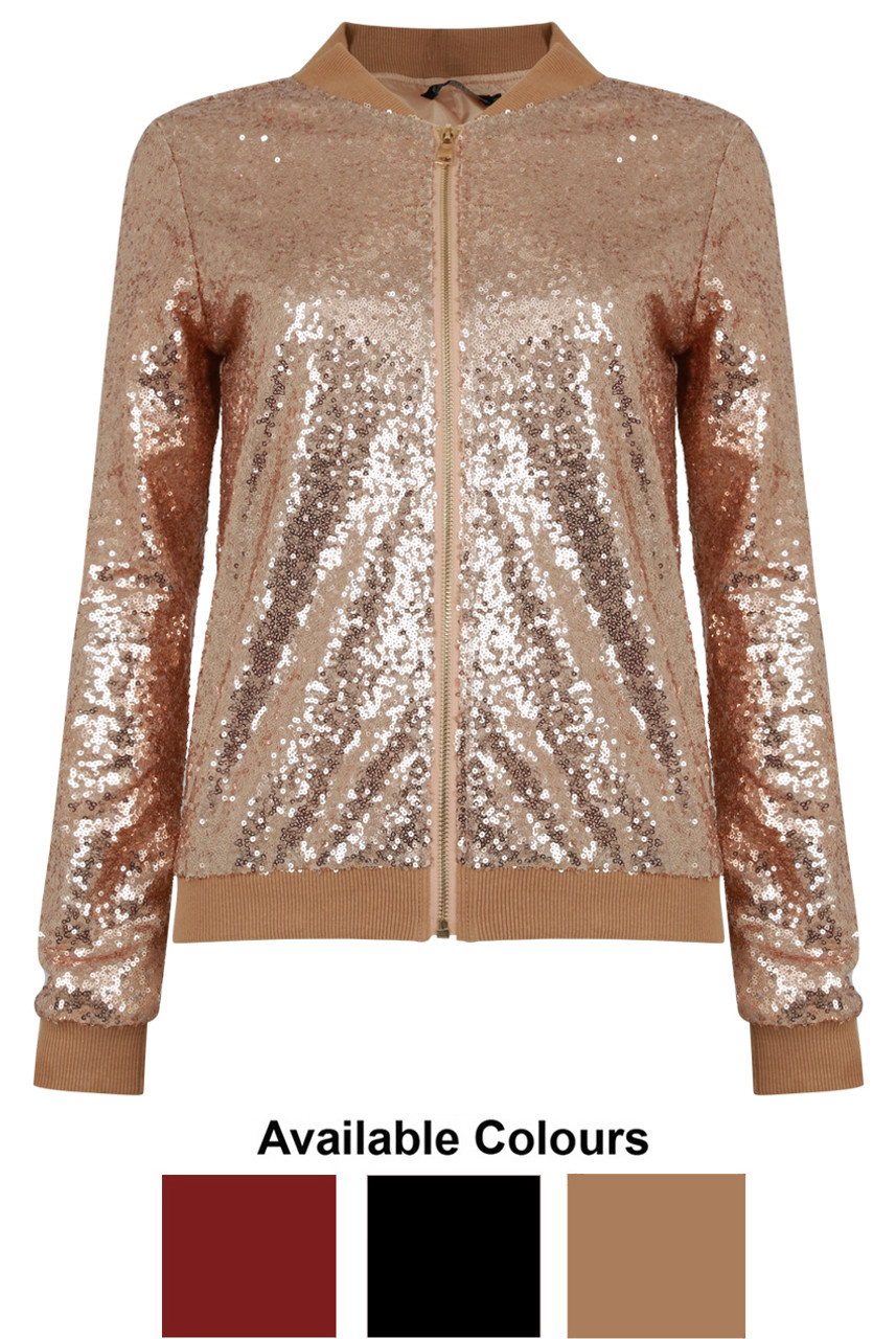 sequin bomber jacket uk