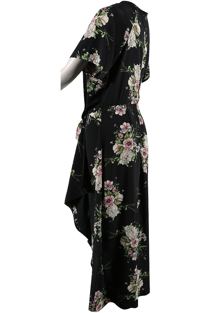 Flowery Print Wrap Up Dress Buy Fashion Wholesale in The UK