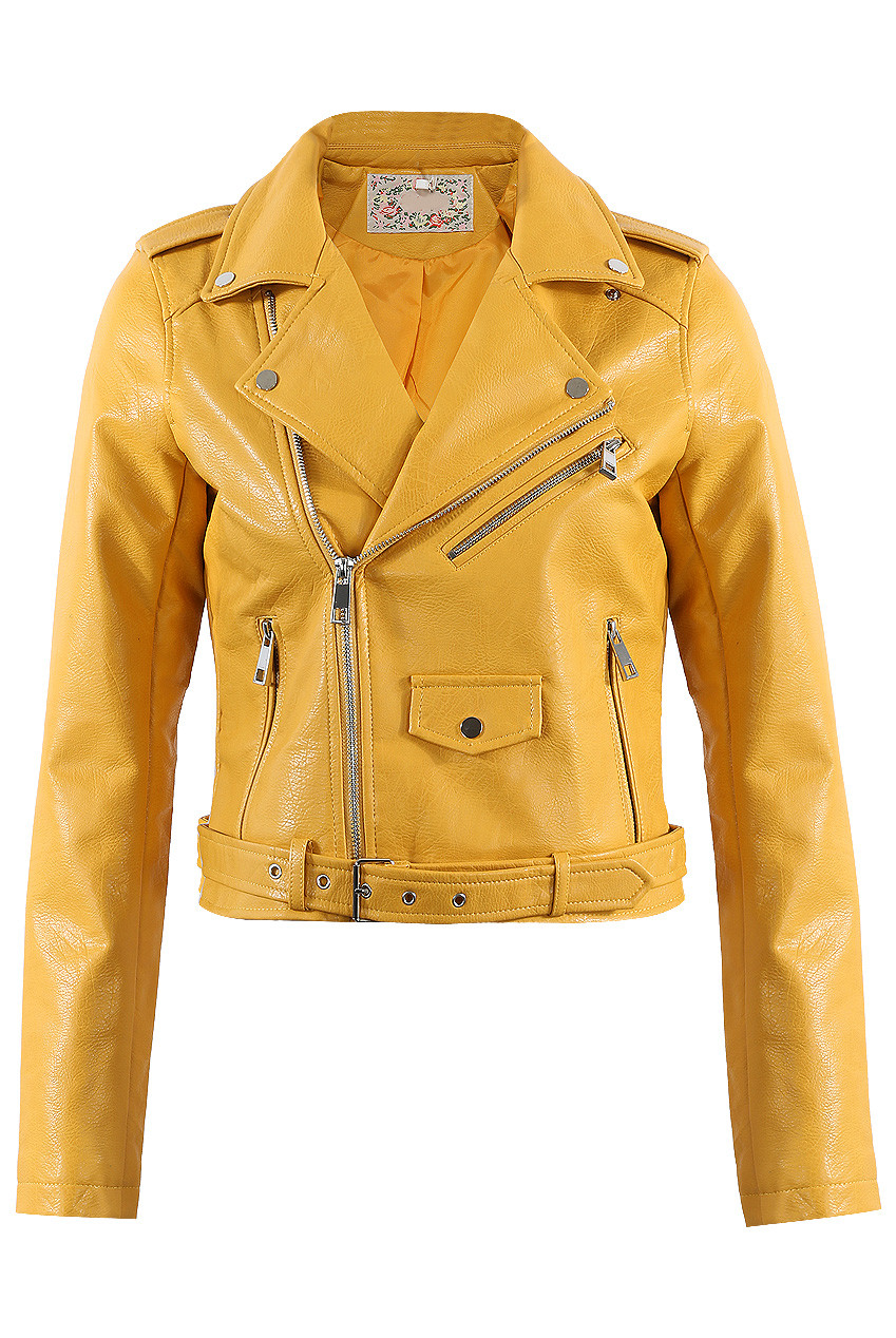 mustard biker jackets