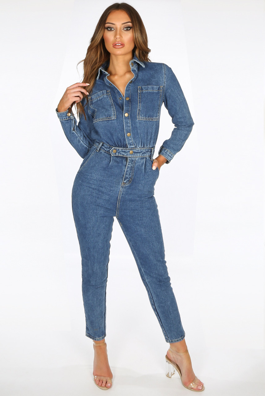 ladies denim boiler suit