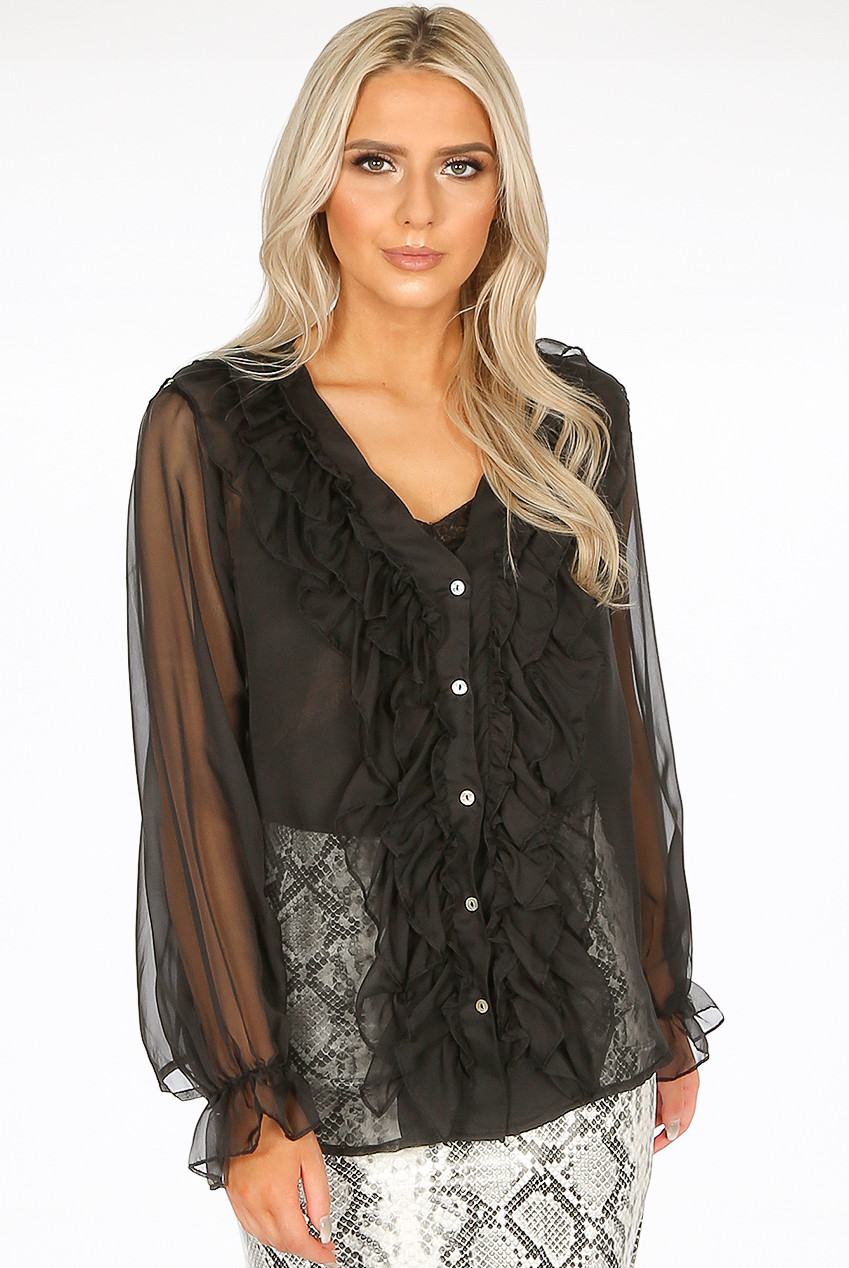 Chiffon Ruffle Shirt - Buy Fashion 