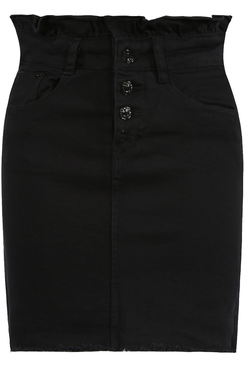 ruffle waist denim skirt
