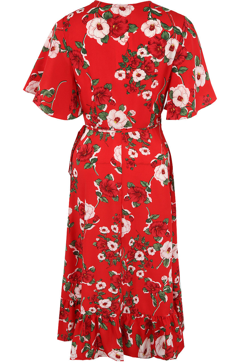 Floral Wrap Midi Dress Buy Fashion Wholesale in The UK