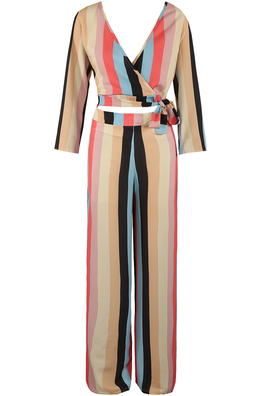 Stripes Wrap Top \u0026 Wide Legs Trouser Co 