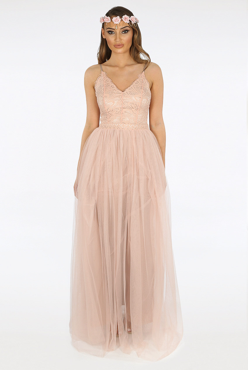 lace bodice maxi dress