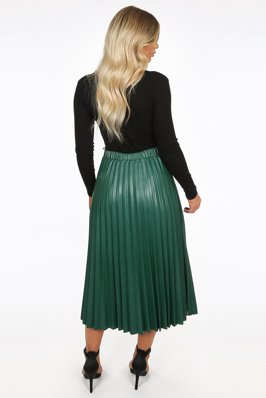 Plaid Elastic Waist Midi Skirt