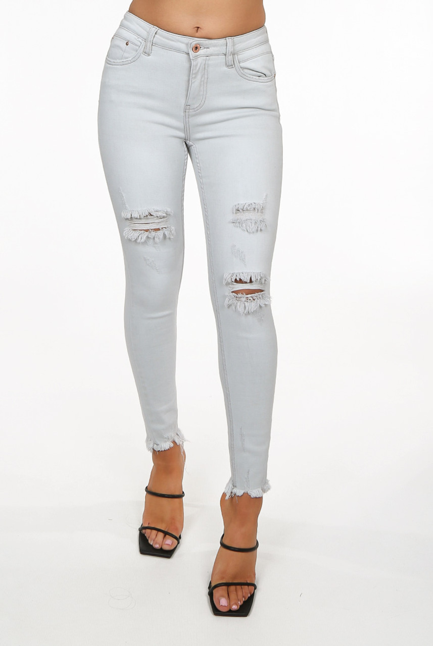 light denim ripped jeans