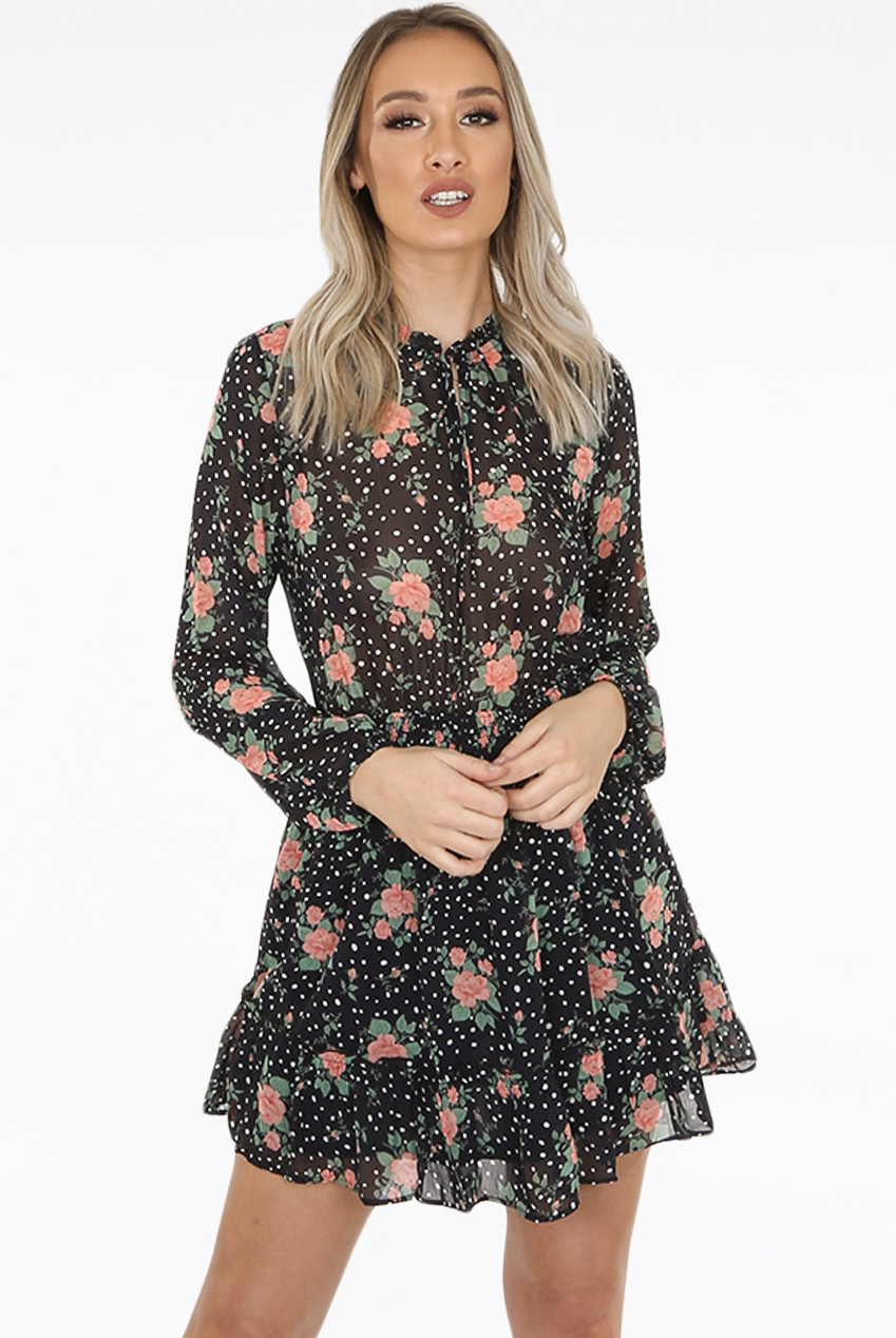 evening bloom mini dress