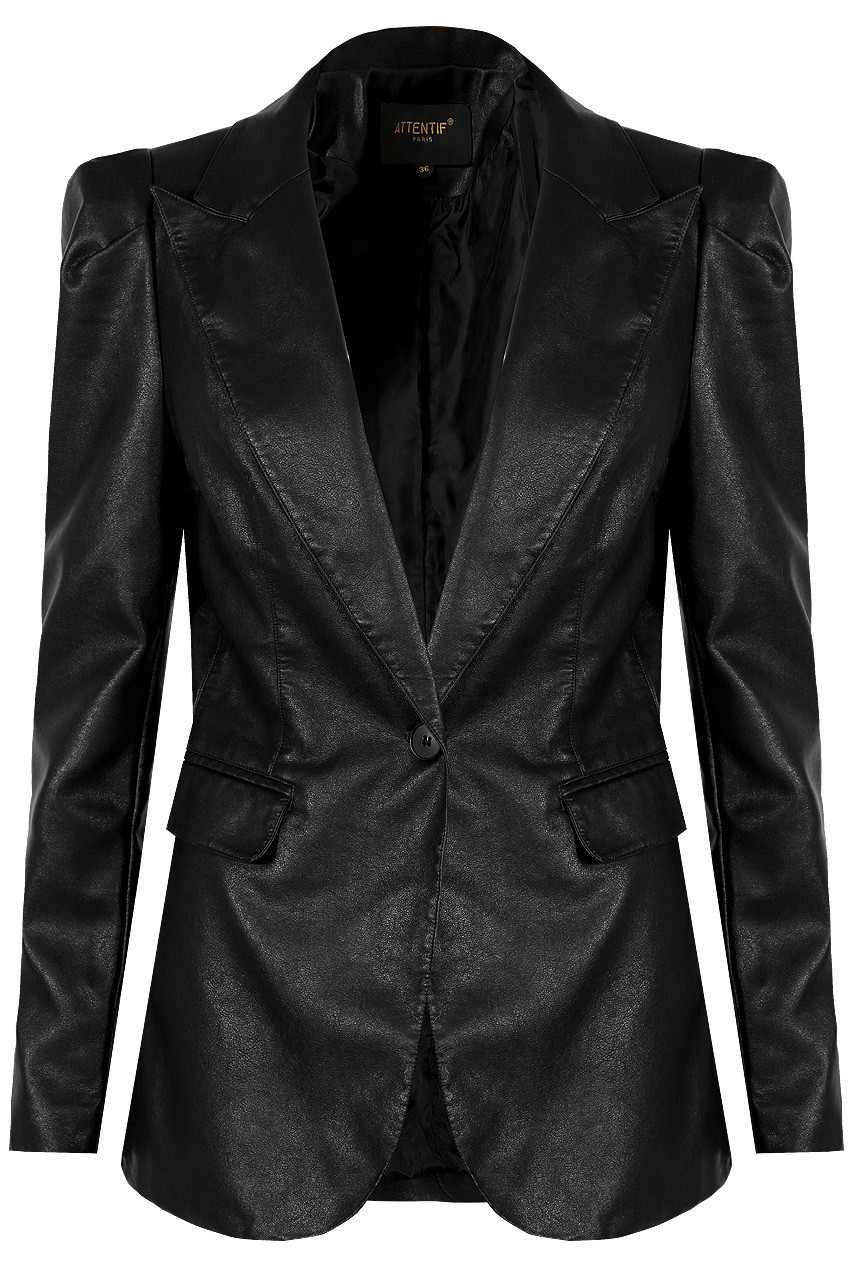 Faux Leather Blazer Buy Fashion Wholesale in The UK