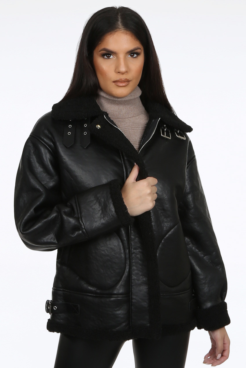 fleece aviator jacket