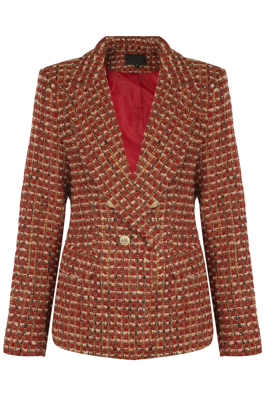 DOUBLE BREASTED TWEED BLAZER