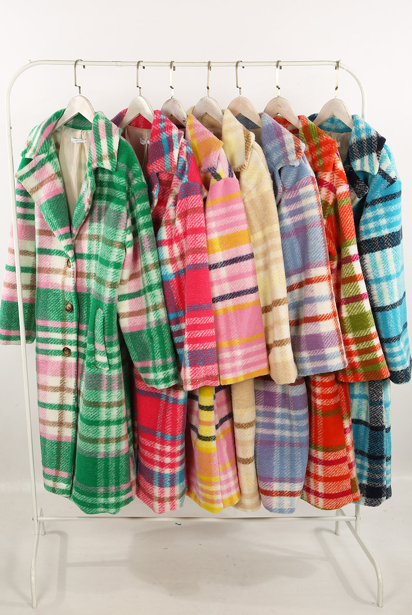 bright check coat