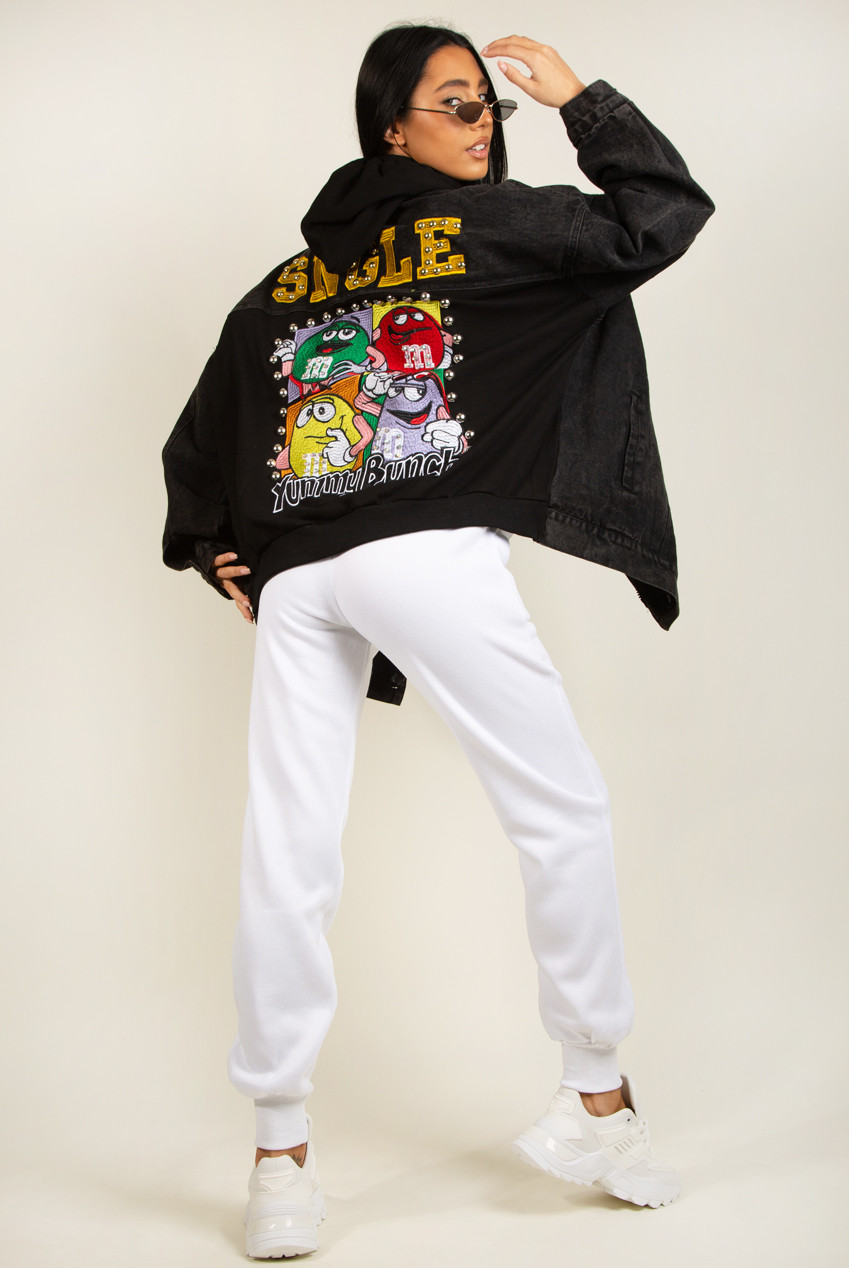 M \u0026 M Embellished Oversize Hooded Denim 