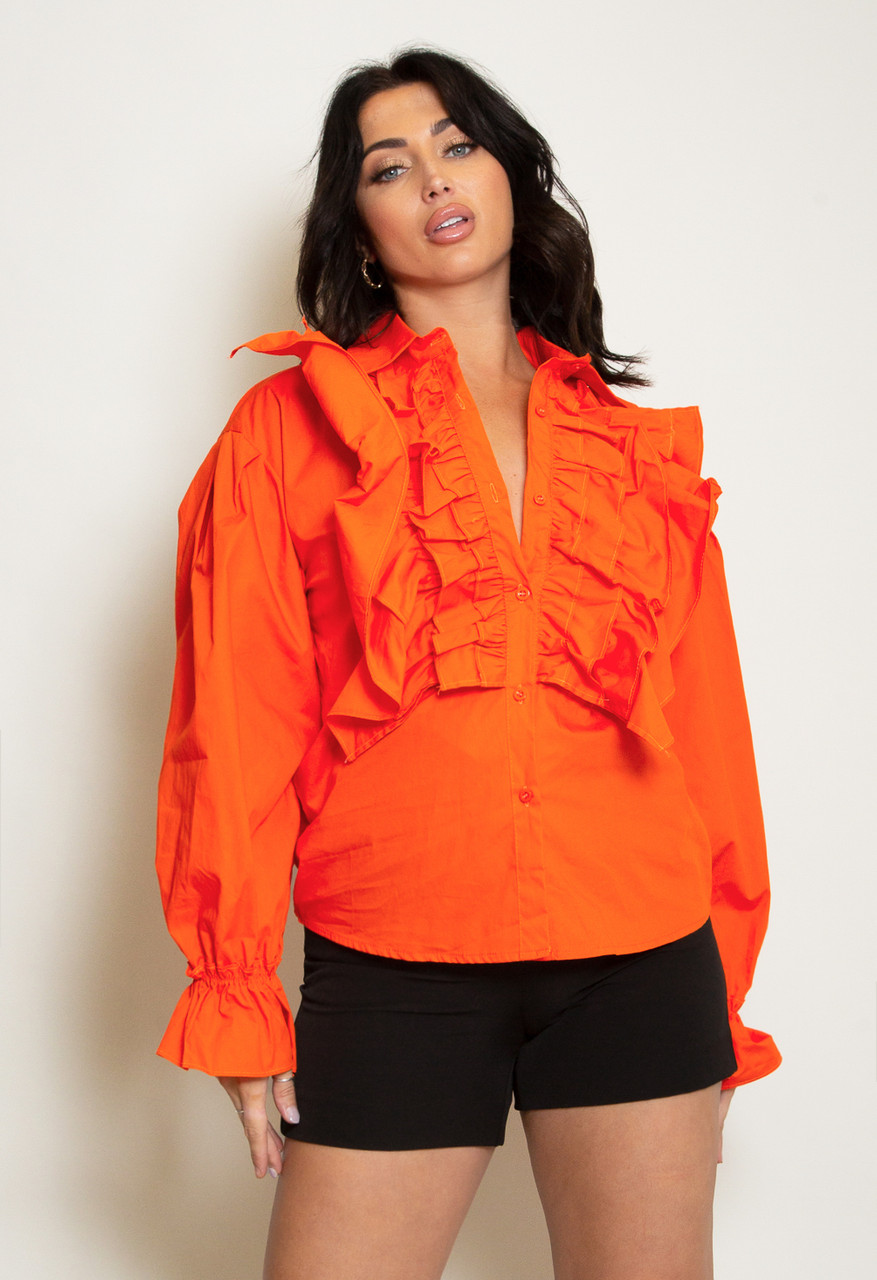 Ruffle Bell Cuff Shirt - Buy Fashion Wholesale in The UK